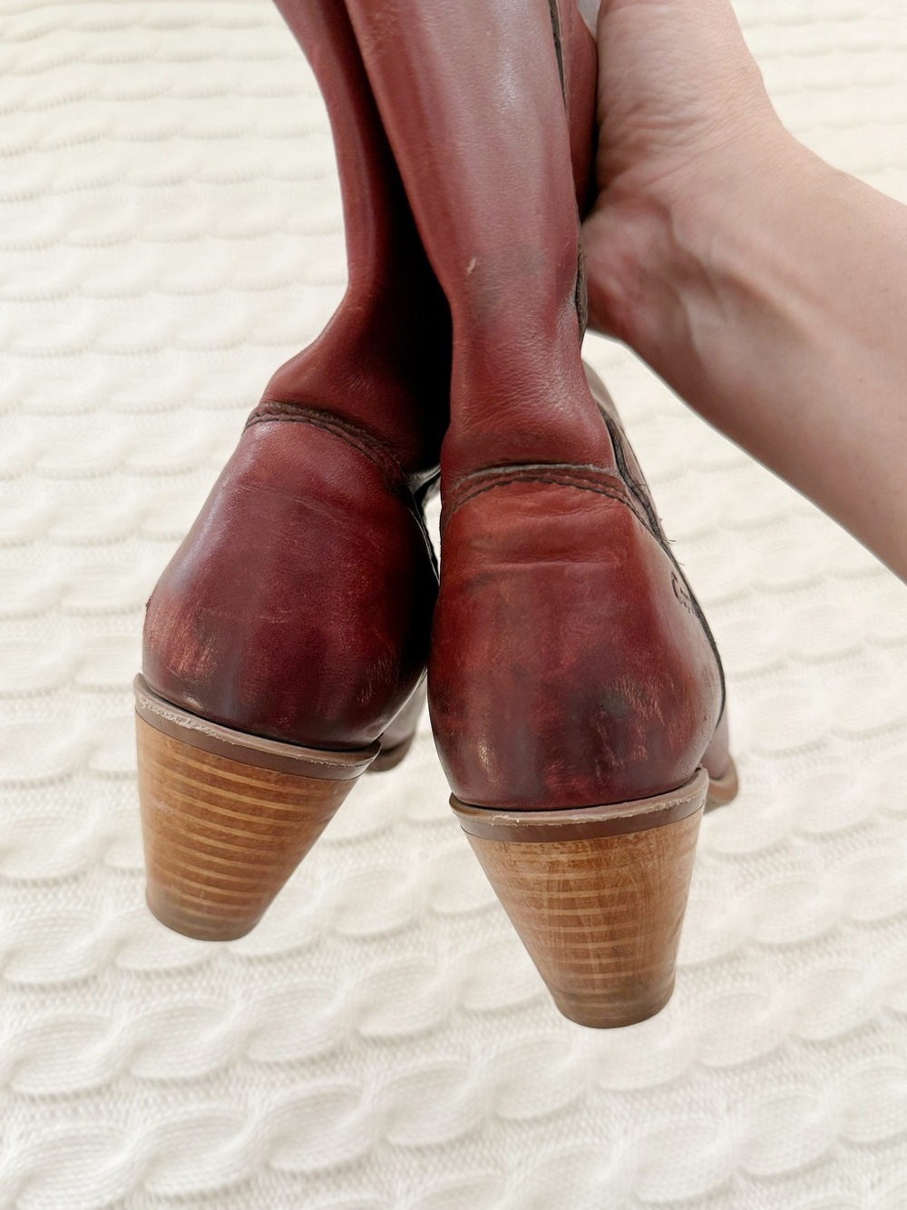 Capezio Burgundy Western Cowgirl Boots - Picture 4 of 7